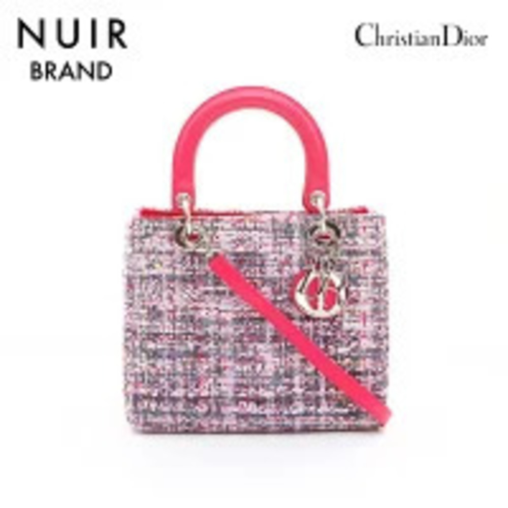 Christian Dior Lady Tweed Handbag Multicolor